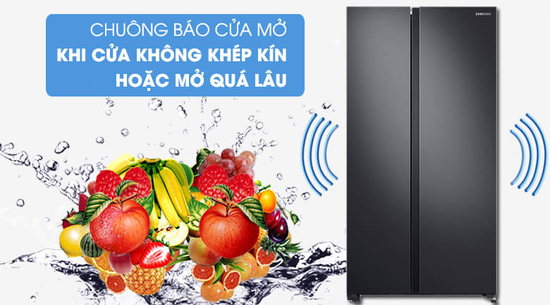 Chuông báo cửa mở phát tín hiệu cảnh báo khi cửa tủ bị hở hoặc mở quá lâu - Tủ lạnh Samsung Inverter 647 lít RS62R5001B4/SV