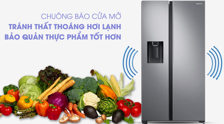 Hệ thống chuông báo động thông minh - Tủ lạnh Samsung Inverter 617 lít RS64R5101SL/SV