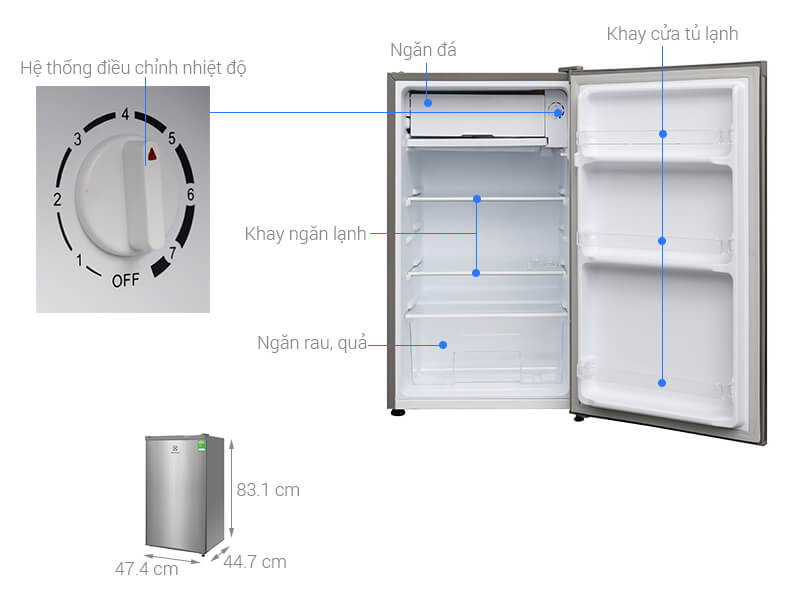 Thông số kỹ thuật Tủ lạnh Electrolux 85 lít EUM0900SA