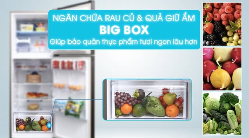 Ngăn rau quả Big Box - ủ lạnh Samsung Inverter 236 lít RT22M4032DX/SV