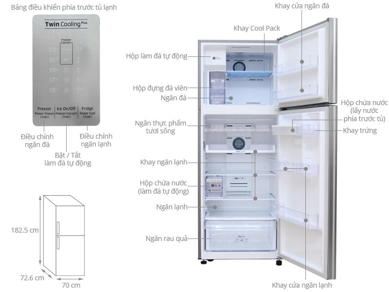 Thông số kỹ thuật Tủ lạnh Samsung Inverter 451 lít RT46K6836SL/SV