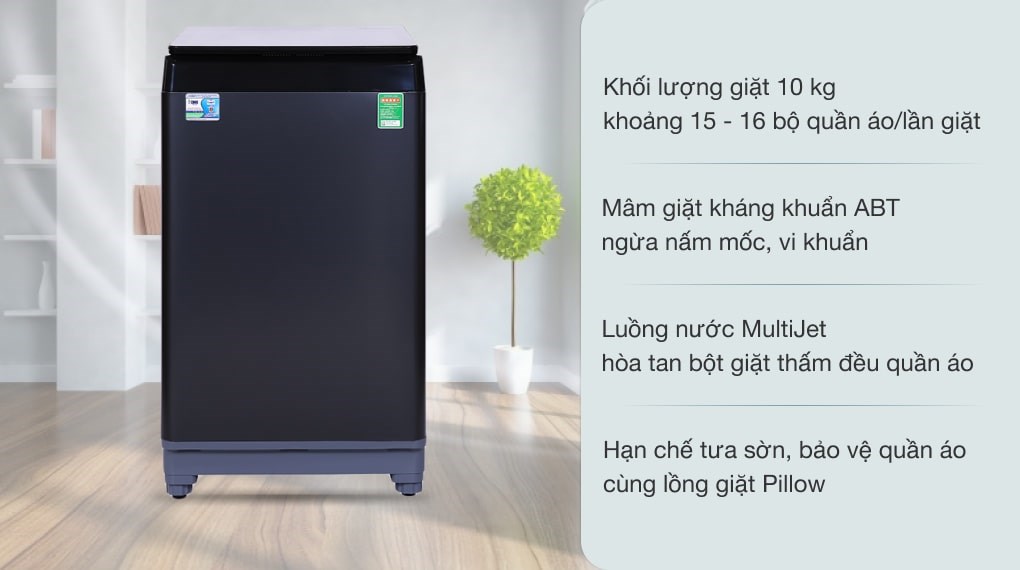 Máy giặt 10Kg AQW-F100GT.BK giải pháp tiện lợi cho gia đình hiện đại