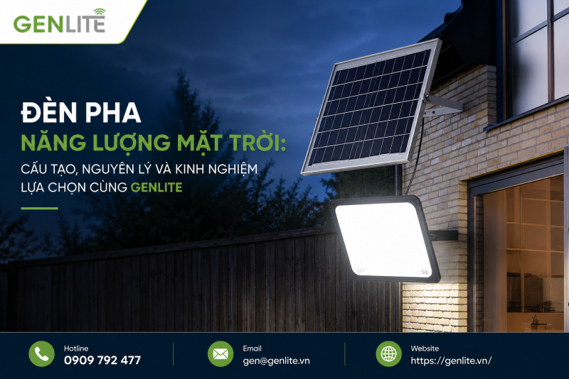 Đèn pha năng lượng mặt trời: cấu tạo, nguyên lý và kinh nghiệm lựa chọn cùng GENLITE