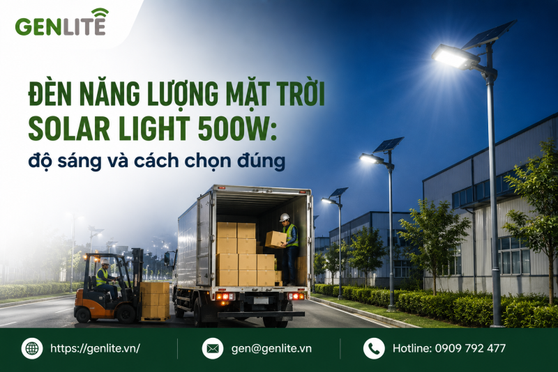 Đèn năng lượng mặt trời Solar Light 500W: độ sáng và cách chọn đúng