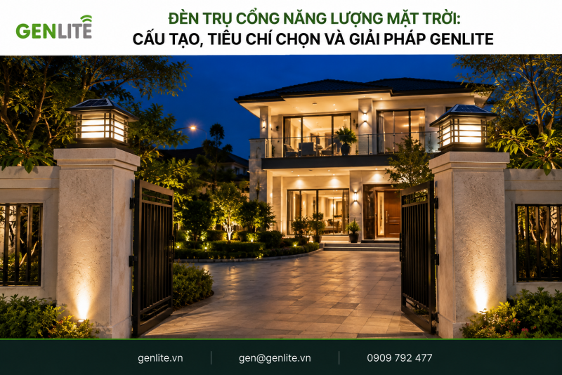 Đèn trụ cổng năng lượng mặt trời: cấu tạo, tiêu chí chọn và giải pháp GENLITE