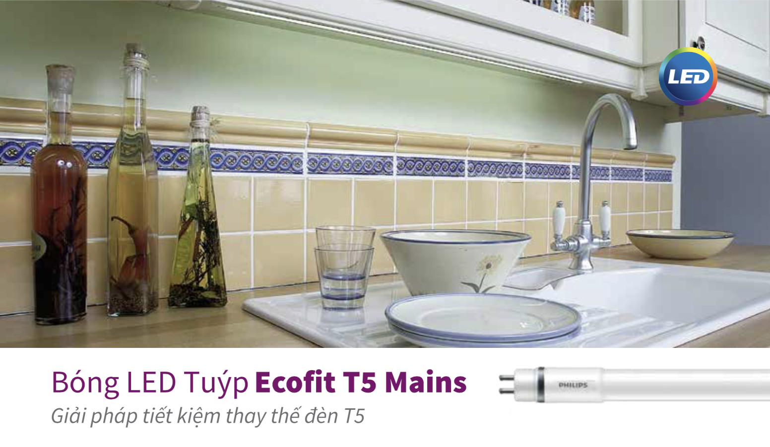 LED Tuýp Ecofit T5 Mains 18W