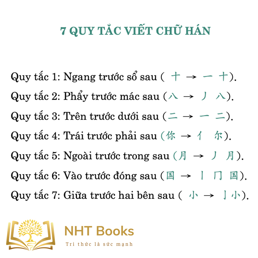 7 quy tắc viết chữ Hán