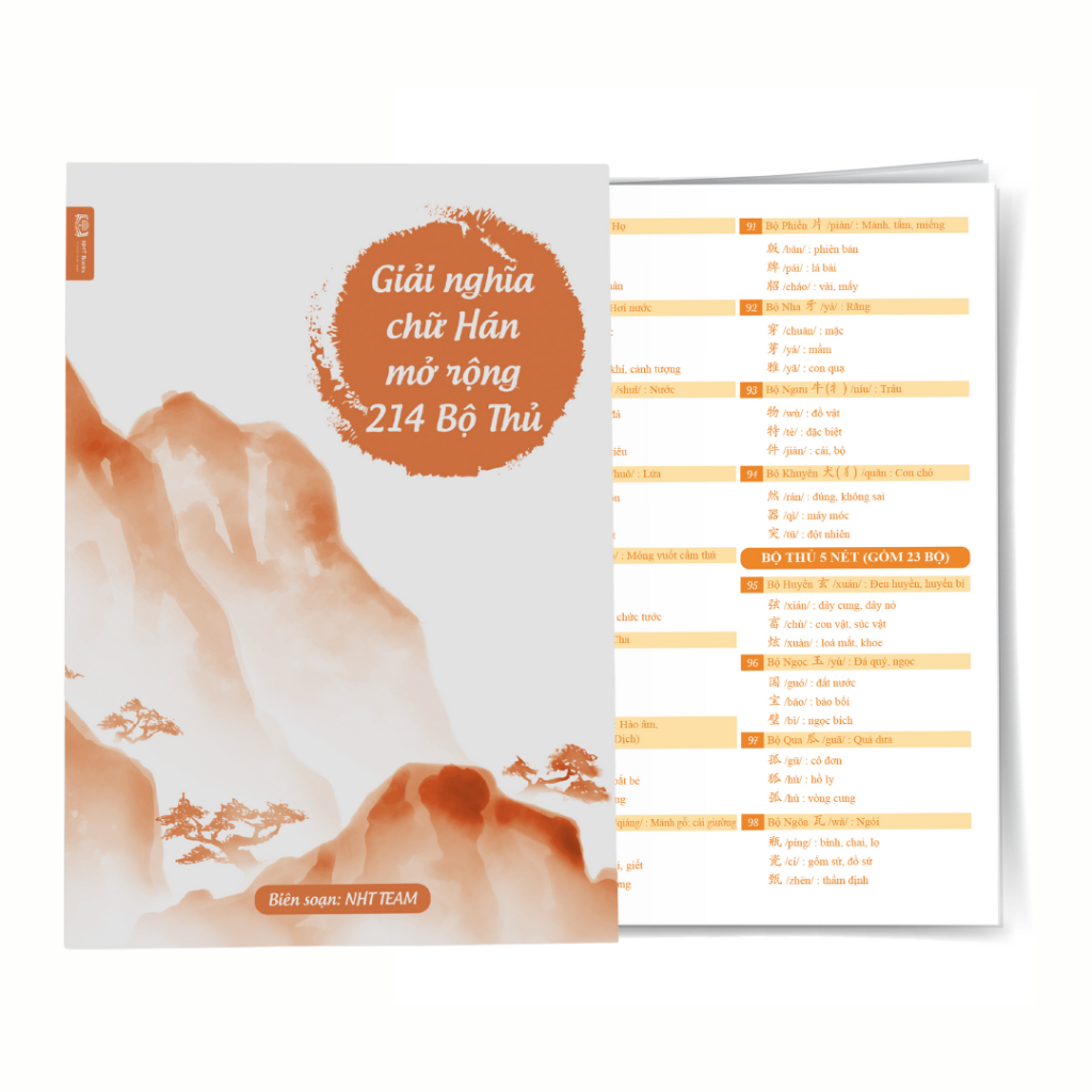 Combo Bộ Luyện Viết 214 Bộ Thủ Chữ Hán NHT Books + Giải nghĩa chữ Hán mở rộng 214 bộ thủ + 1 bút 10 ngòi bay mực