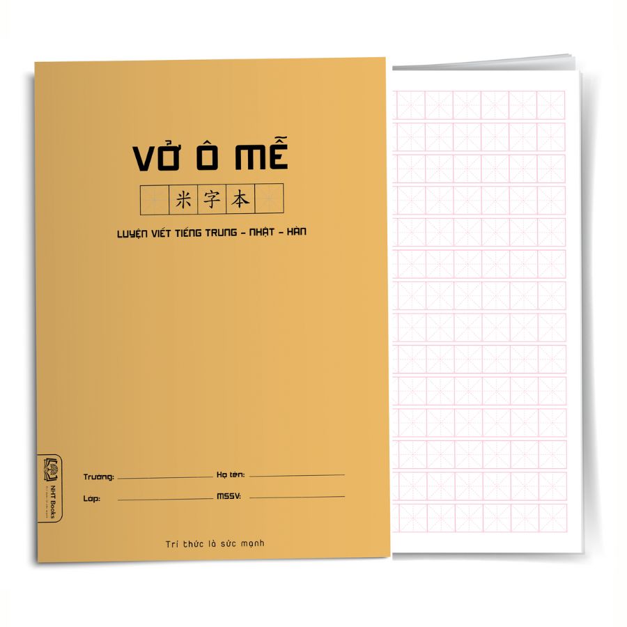 Vở kẻ ô mễ 72 trang - Vở tập viết tiếng Trung Nhật Hàn - NHT Books