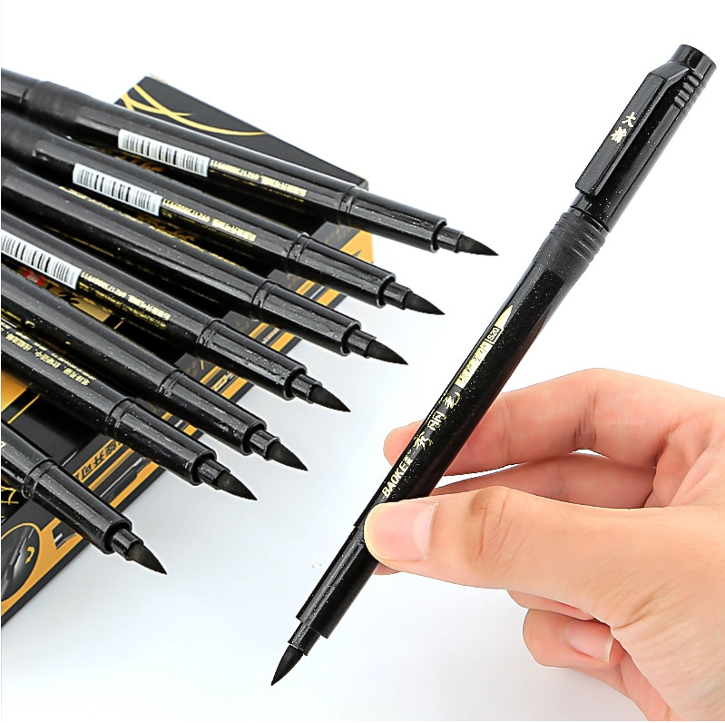 Set 4 Bút Lông Dạ Luyện Viết Tiếng Trung Nhật Hàn Đủ Size