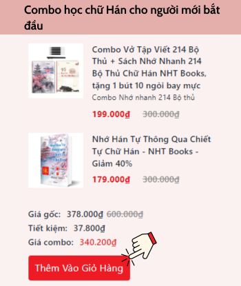 Combo học chữ Hán cho người mới bắt đầu