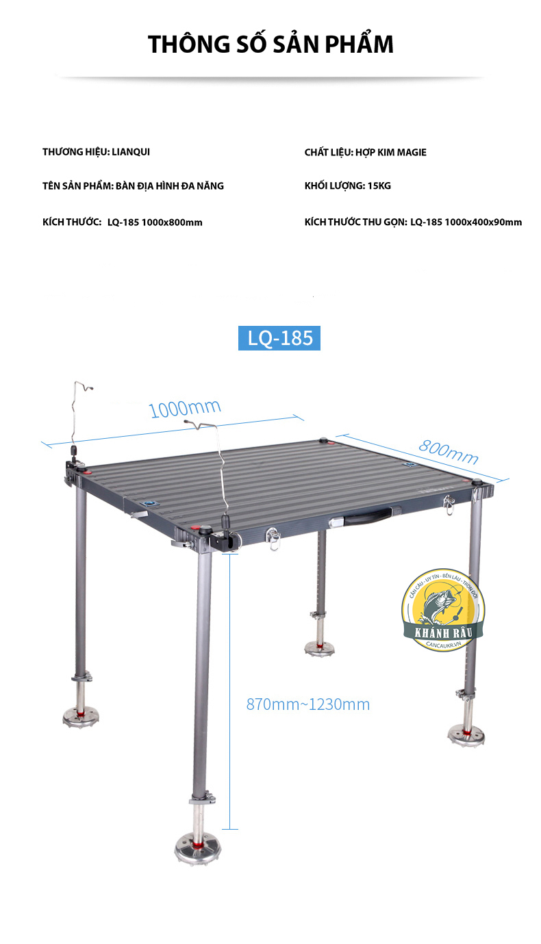 Bàn địa hình Lianqiu LQ-185 100x80cm Đồ Câu Khánh Râu | Cần Câu ...