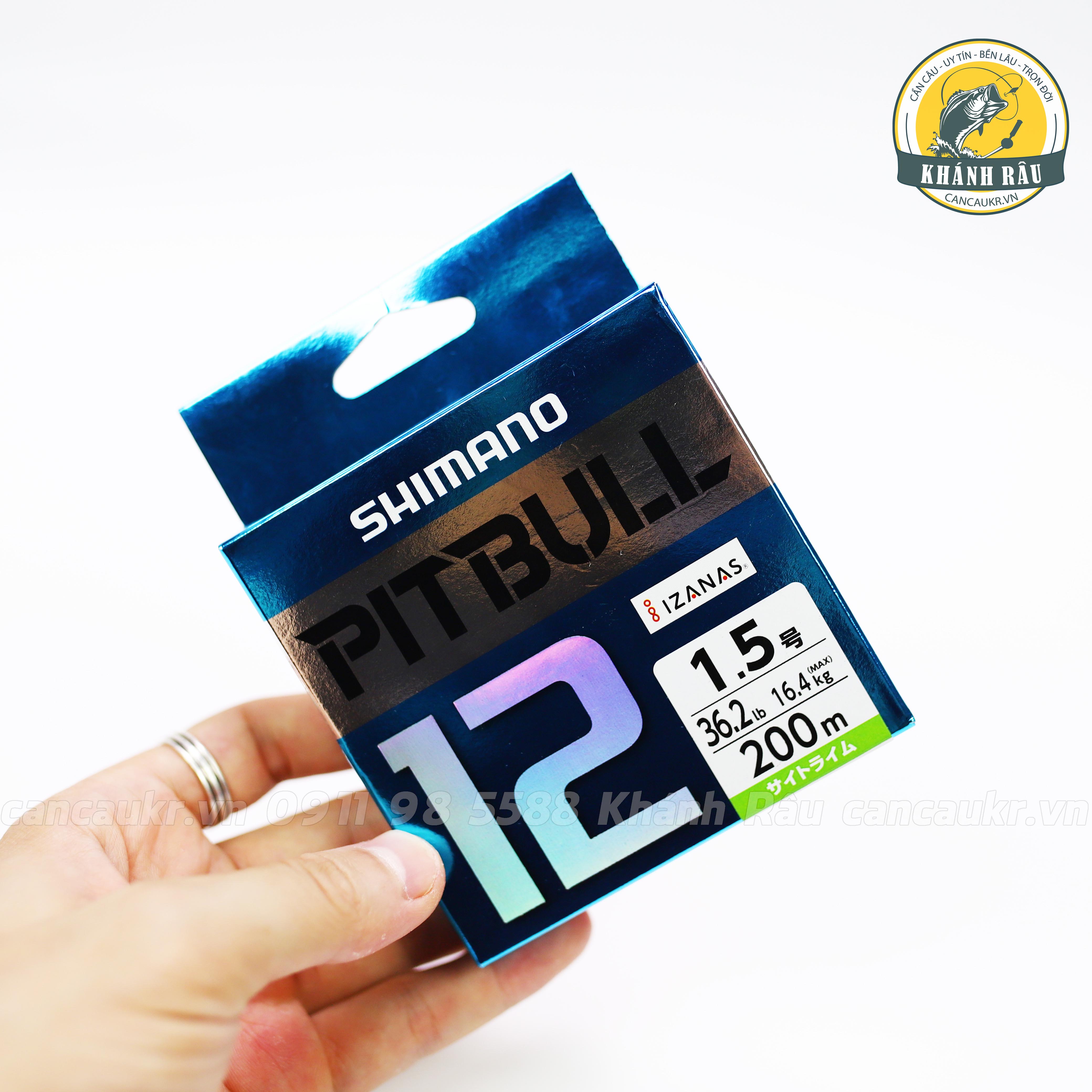 day du pe x12 pitbull shimano m62r 200m đồ cau khanh rau cần cau may cau phụ kiện cau ca chinh hang