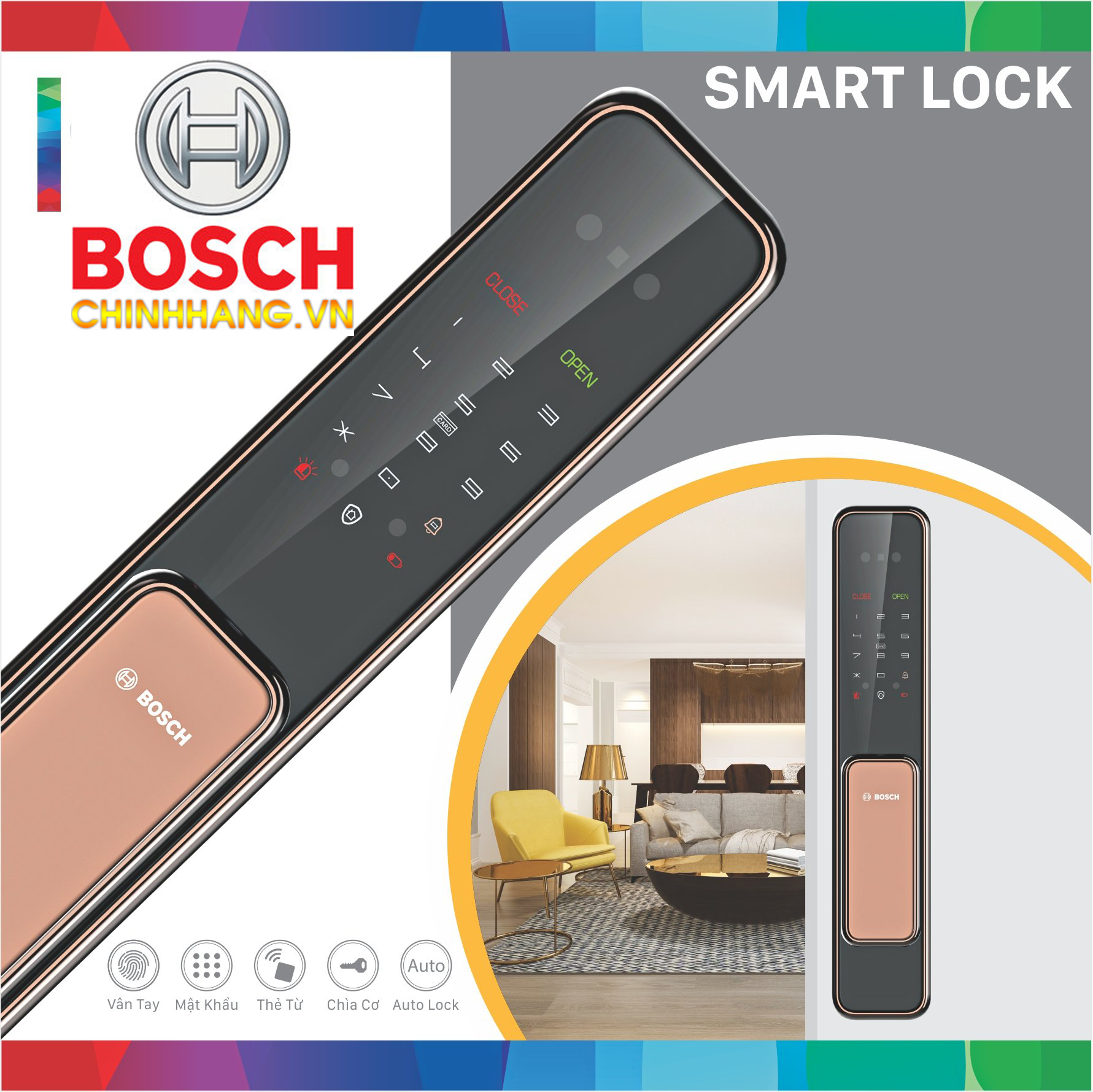 Khóa Cửa Vân Tay Nhận Diện Gương Mặt BOSCH EL600B Gold - 37 Khóa Cửa Vân Tay Nhận Diện Gương Mặt BOSCH EL600B Gold - 36