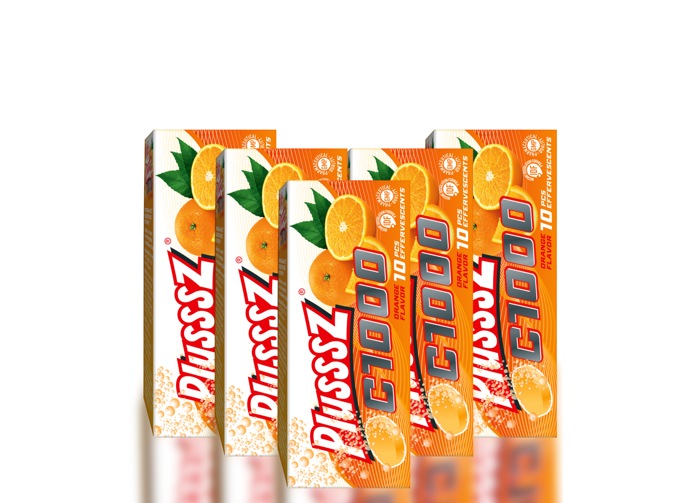 {COMBO 5 TUÝP X10 viên sủi 4g} PLUSSSZ C1000 vị cam không đường bổ sung 1000mg vitamin c - Hàng nhập khẩu