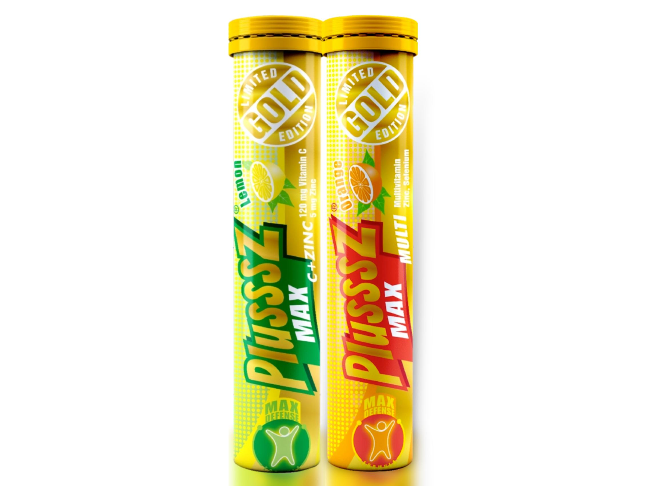 (COMBO 2 TUÝP X 20 VIÊN SỦI) Plusssz Max Multivitamin vị cam không đường + Plusssz Max Vitamin C & Kẽm ZinC Vị Chanh Không Đường