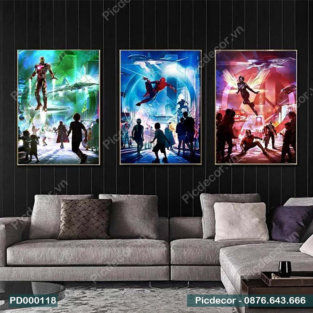 Tranh Ghép 3 Tấm Marvel