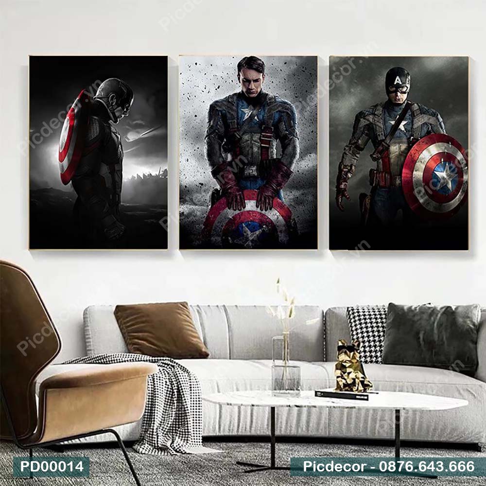 Bộ 3 tranh Captain America