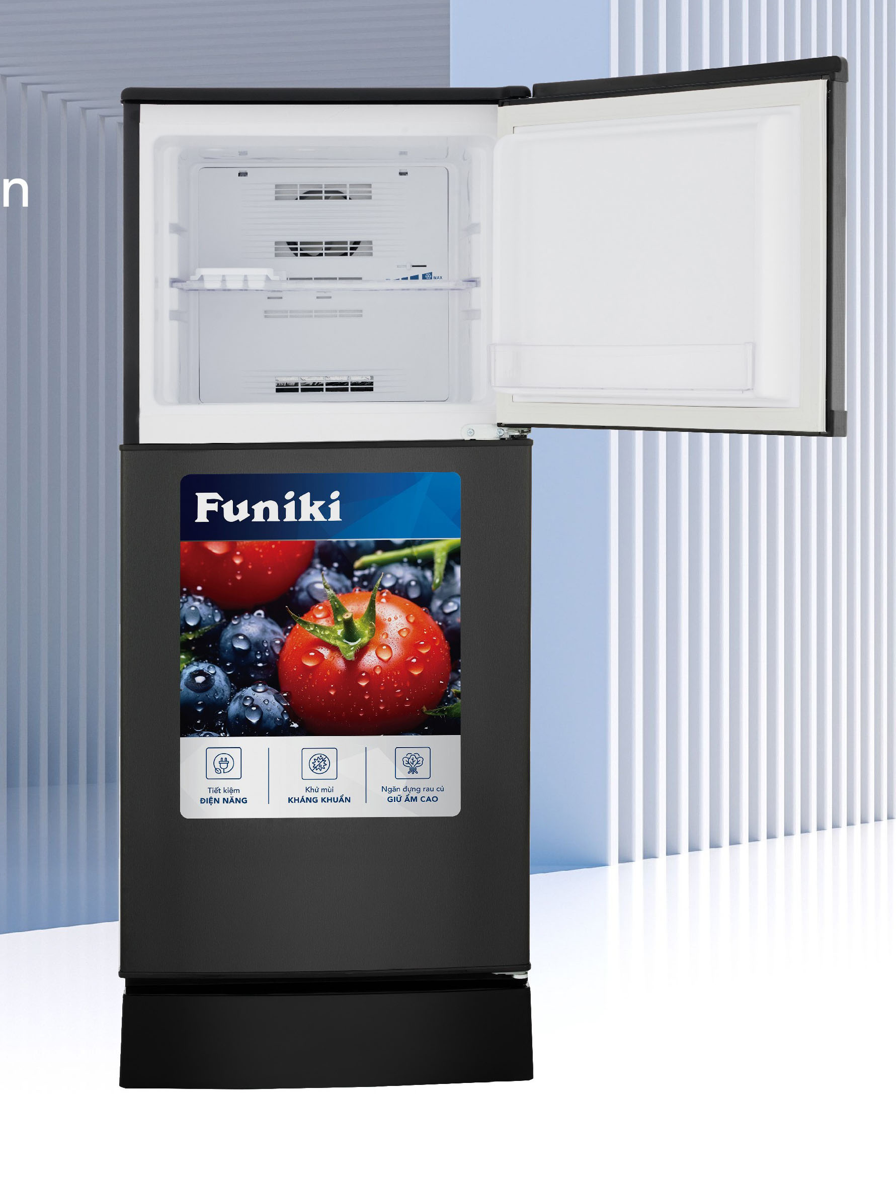 Tủ lạnh Funiki 120 lít FR-125CI.1, không đóng tuyết, MÀU GHI ĐEN- MẪU MỚI