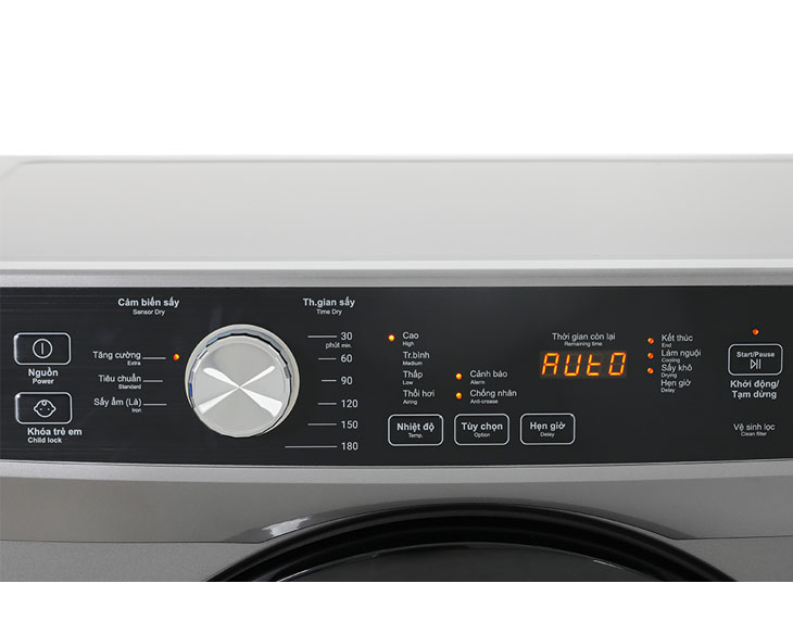 Máy sấy thông hơi Aqua 8 kg AQH-V800H(SS)