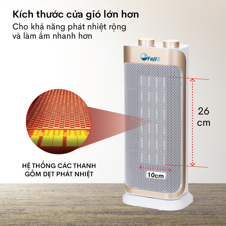 Máy sưởi gốm FujiE CH-2100 để sàn