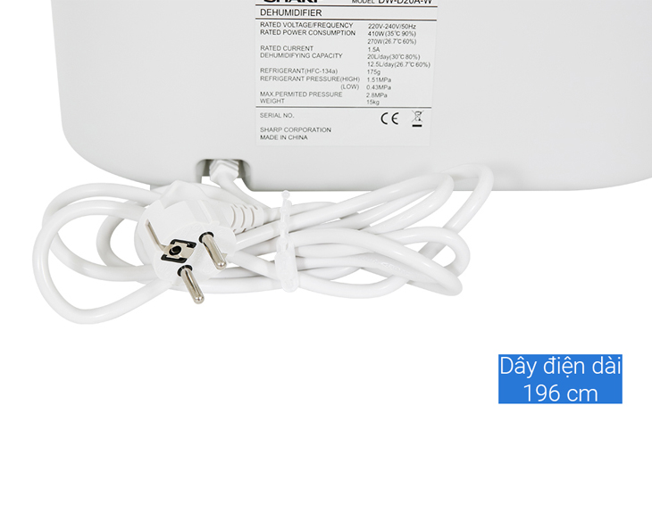 Máy lọc không khí và hút ẩm Sharp DW-D20A-W
