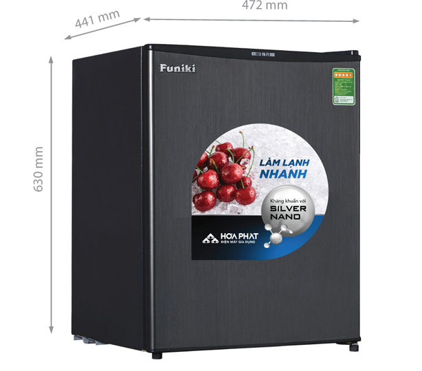 Tủ Lạnh Funiki 70 Lít FR-71DSU , có ngăn đá mini , có đóng tuyết MÀU GHI ĐEN