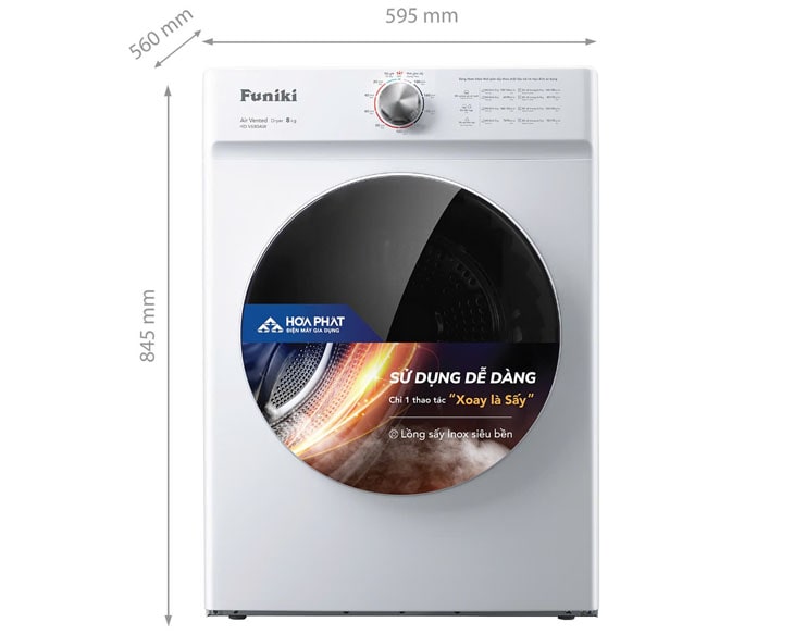 Máy sấy thông hơi Funiki HD V680AW 8kg