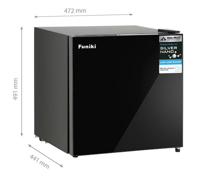 Tủ lạnh mini cánh kính HR S646GB 46 lít - Chính hãng