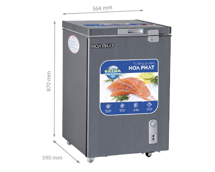 Tủ Đông Mini Hòa Phát 107 lít HPF AD6107G , dàn đồng