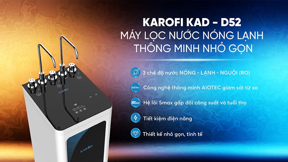 Máy lọc nước tích hợp nóng lạnh Karofi KAD-D52