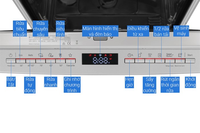 Máy rửa bát Bosch Seri 4 SMS4ECI26E, 13 bộ độc lập, Nhập khẩu Đức - Chính hãng
