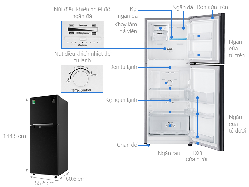 Tủ lạnh Samsung Inverter 208l RT20HAR8DBU/SV