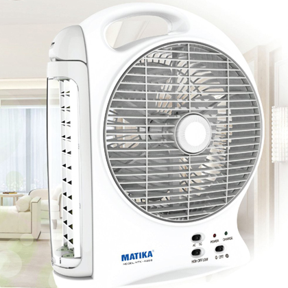Quạt sạc điện Matika MTK-6298 đèn LED hiện đại, pin khỏe