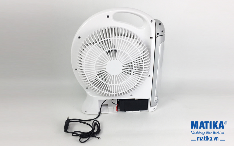 Quạt sạc điện Matika MTK-6298 đèn LED hiện đại, pin khỏe