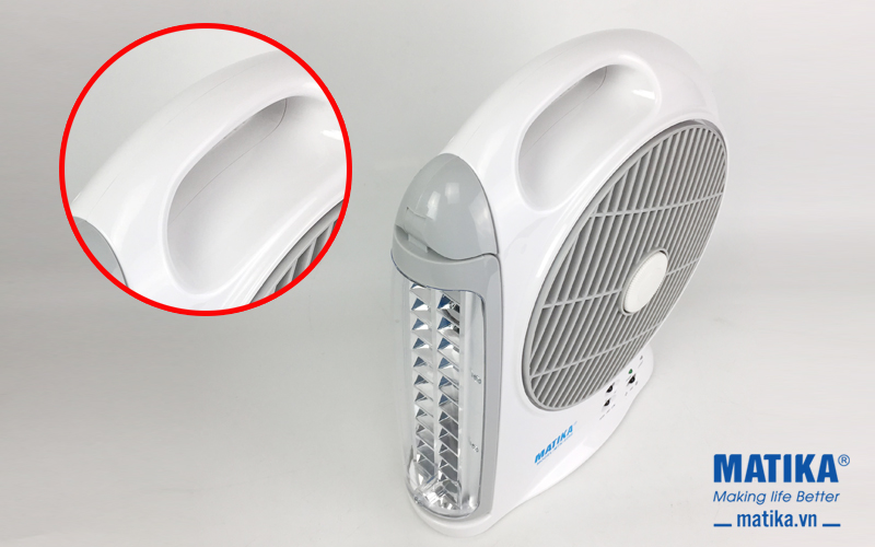 Quạt sạc điện Matika MTK-6298 đèn LED hiện đại, pin khỏe