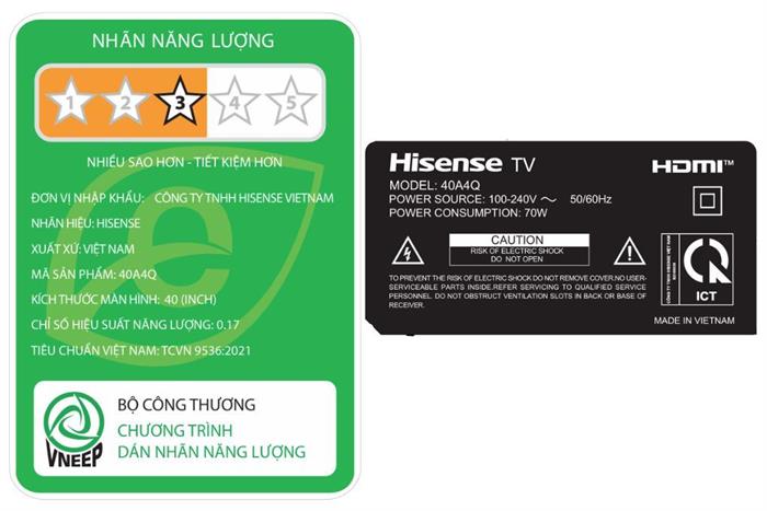 Smart Tivi Hisense FHD 40 inch 40A4Q