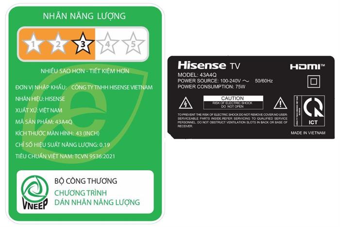 Smart Tivi Hisense FHD 43 inch 43A4Q