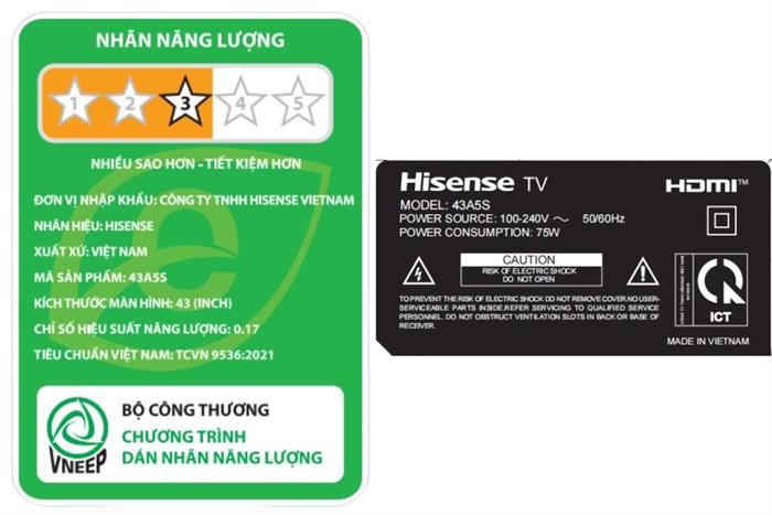Smart Tivi Hisense FHD 43 inch 43A5S