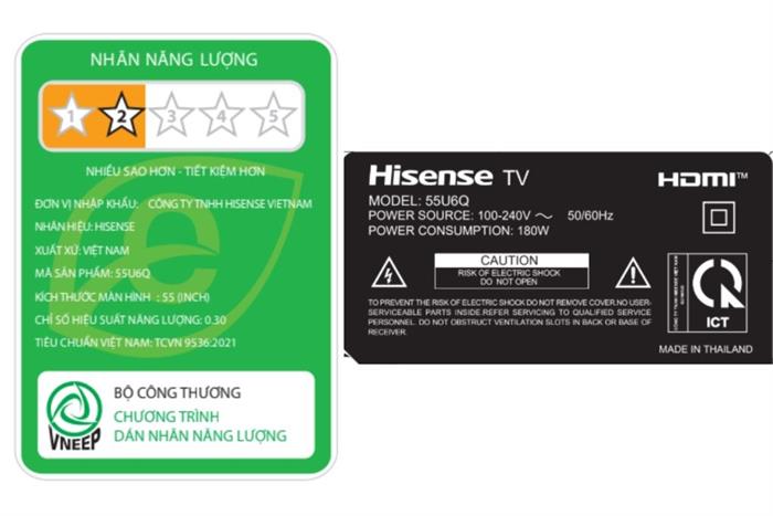 Smart Tivi ULED Hisense 4K 55 inch 55U6Q