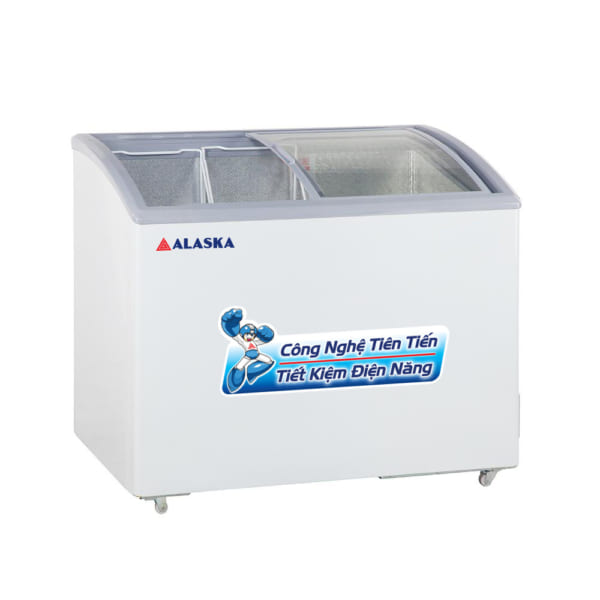 Tủ kem Alaska KC-210 mặt kính cong