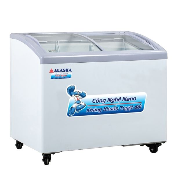 Tủ kem Alaska KC-210 mặt kính cong