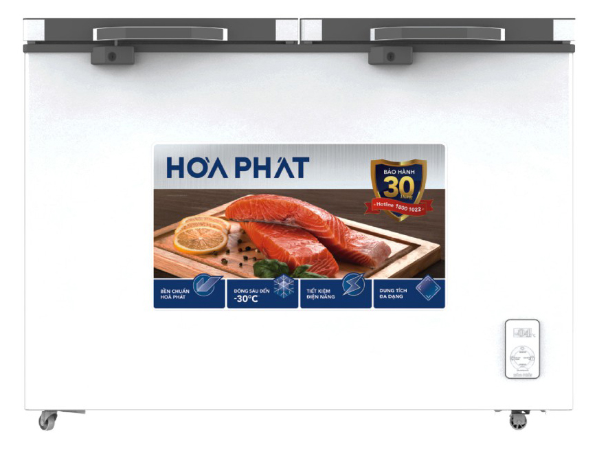 Tủ đông Hòa Phát HPF BD6245.T1 245 lít , 2 cánh 1 ngăn đông 1 ngăn mát , cánh kính cường lực, không kính lùa