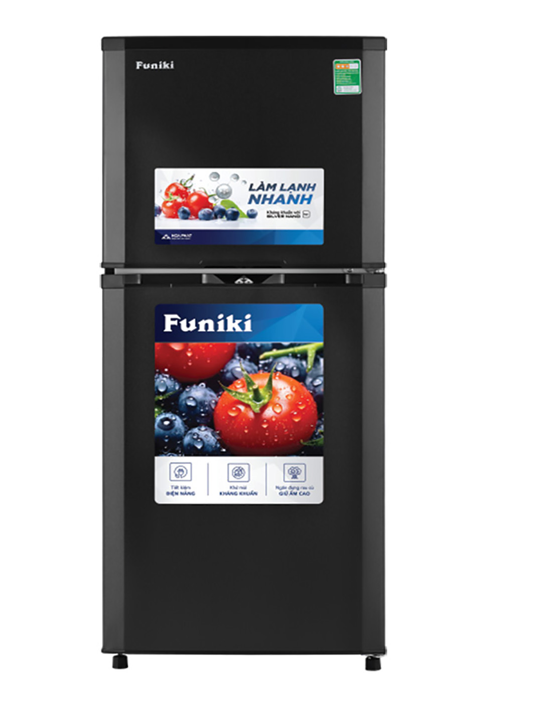 Tủ lạnh Funiki 185 lít HR T6185TDG , không đóng tuyết MẪU MỚI MÀU GHI ĐEN