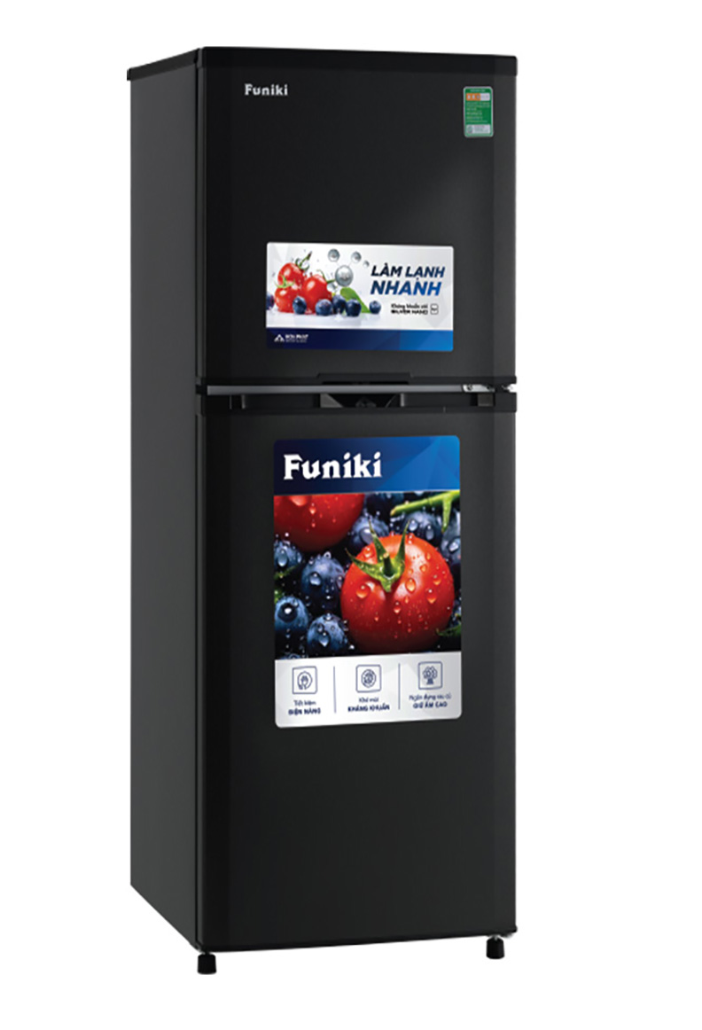 Tủ lạnh Funiki 185 lít HR T6185TDG , không đóng tuyết MẪU MỚI MÀU GHI ĐEN