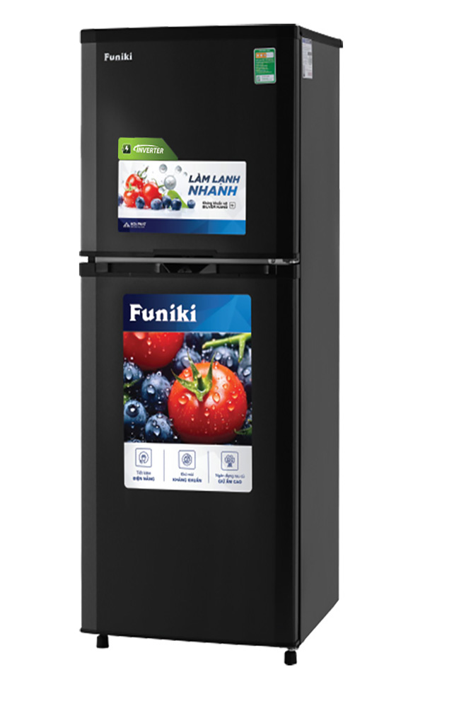 Tủ lạnh Funiki Inverter HR T8185TDG 185 lít , không đóng tuyết MÀU GHI ĐEN