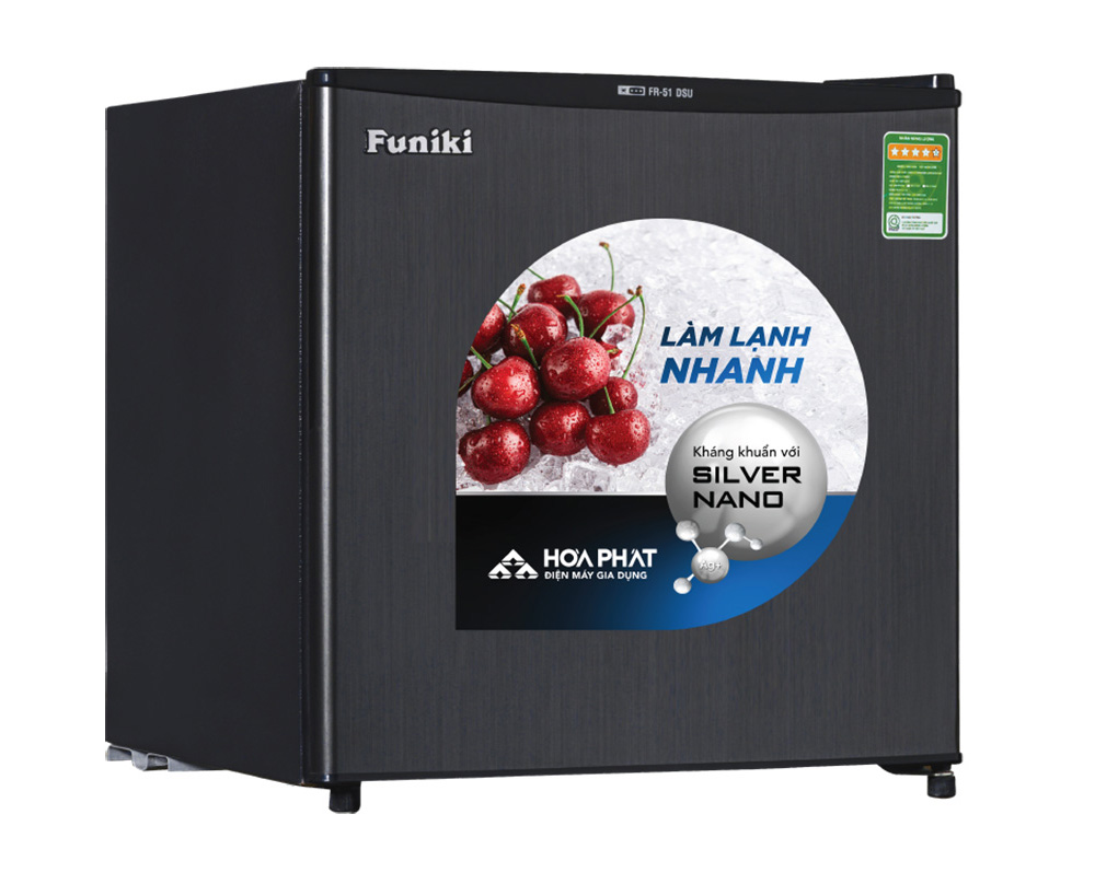 Tủ Lạnh Funiki 50 Lít FR-51DSU , có ngăn đá mini , có đóng tuyết MÀU GHI ĐEN