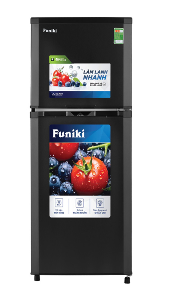 Tủ lạnh Funiki Inverter HR T8159TDG 159 lít , không đóng tuyết MÀU GHI ĐEN
