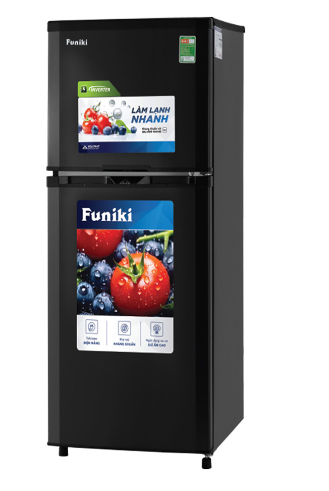 Tủ lạnh Funiki Inverter HR T8159TDG 159 lít , không đóng tuyết MÀU GHI ĐEN