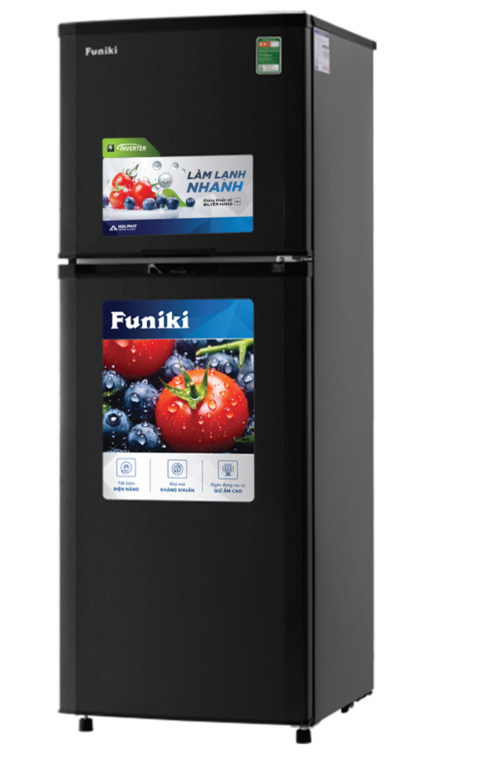 Tủ lạnh Funiki Inverter HR T8209TDG 209 lít , không đóng tuyết MÀU GHI ĐEN